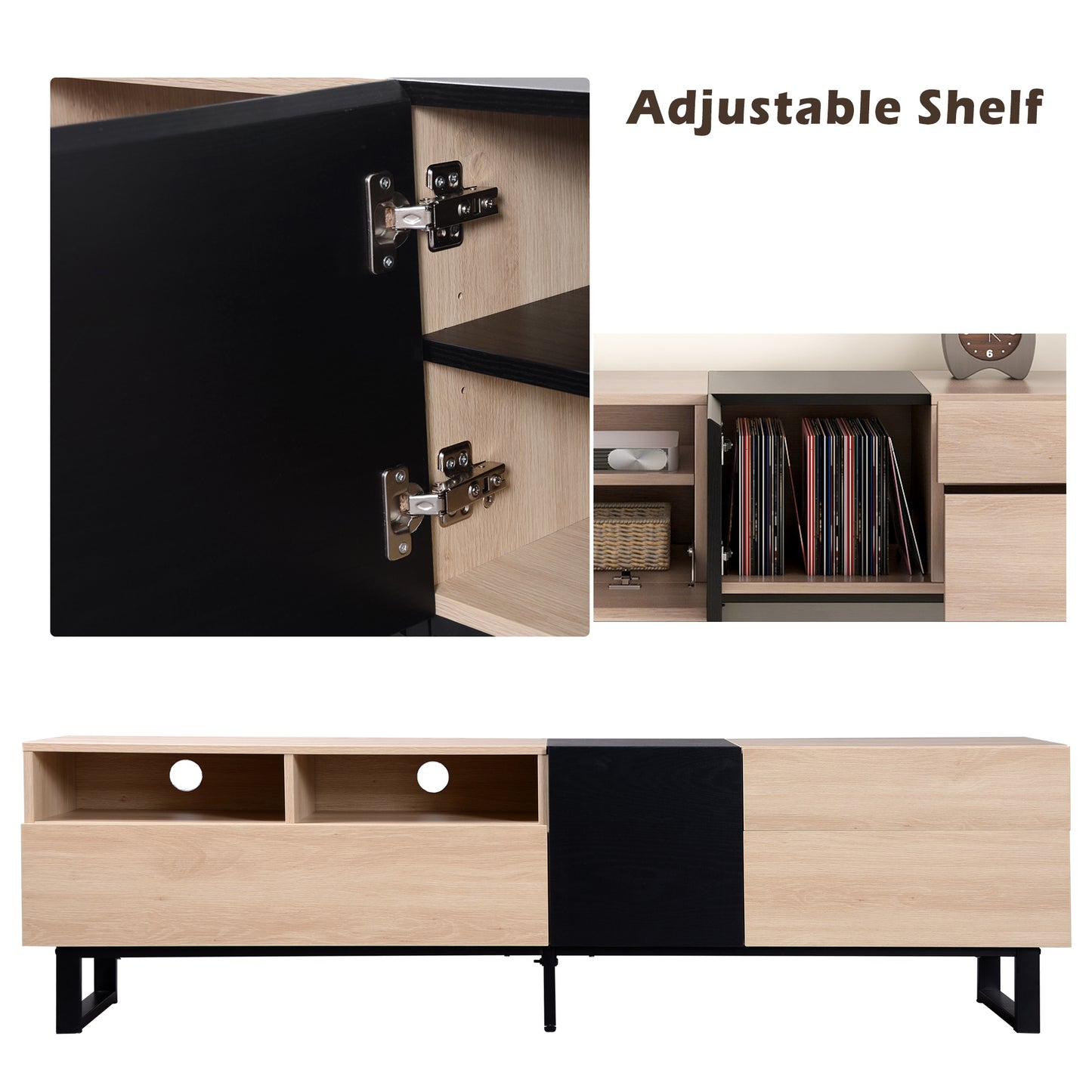 Moderna TV Stand for 80'' TV with Double Storage Space