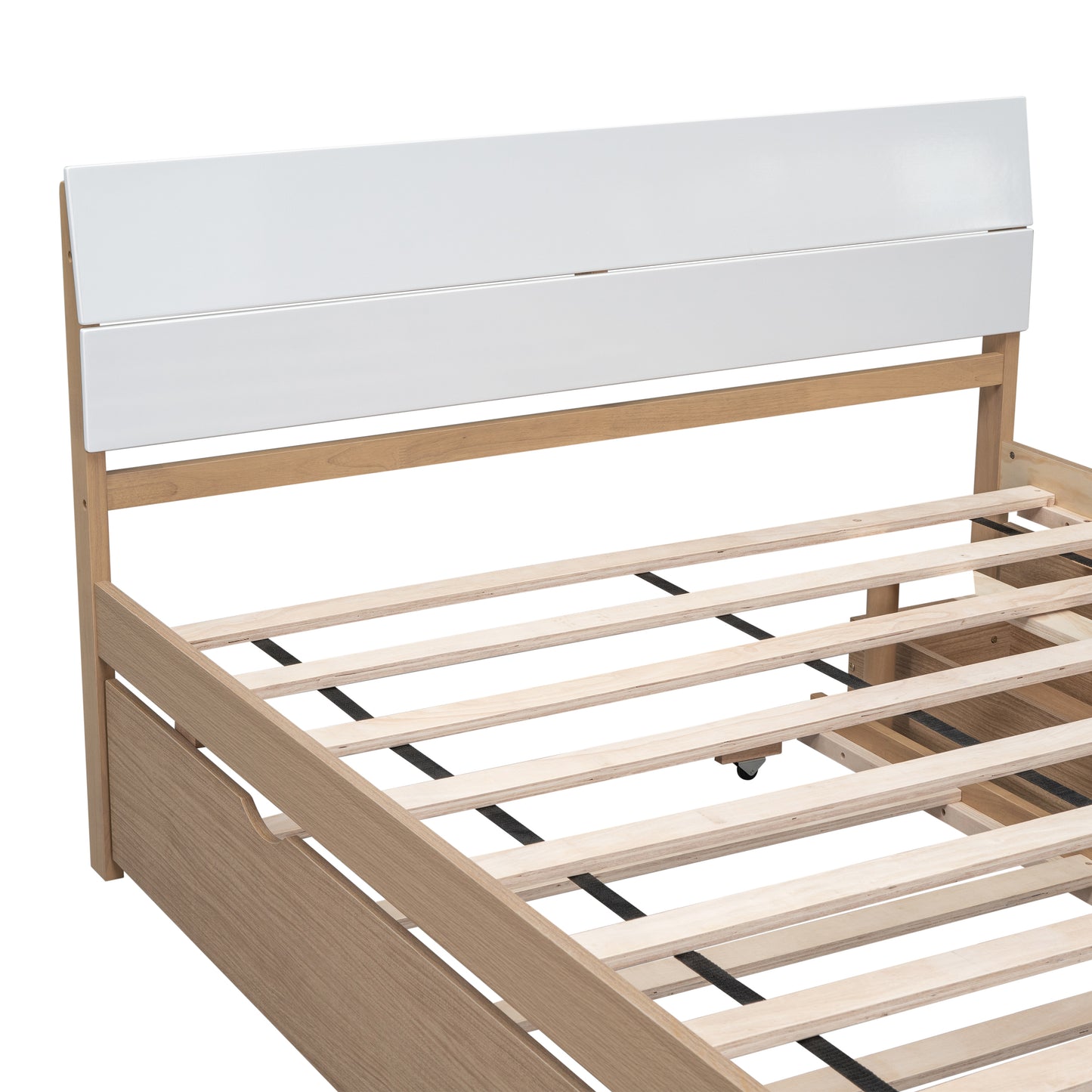 Mona Modern Full Bed Frame With Twin Size Trundle Storage
