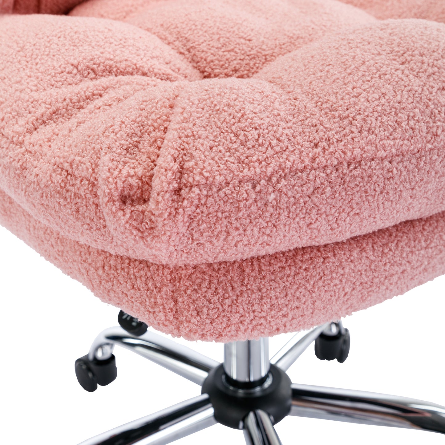 Teddy Velvet Makeup Pink Home Office Chair