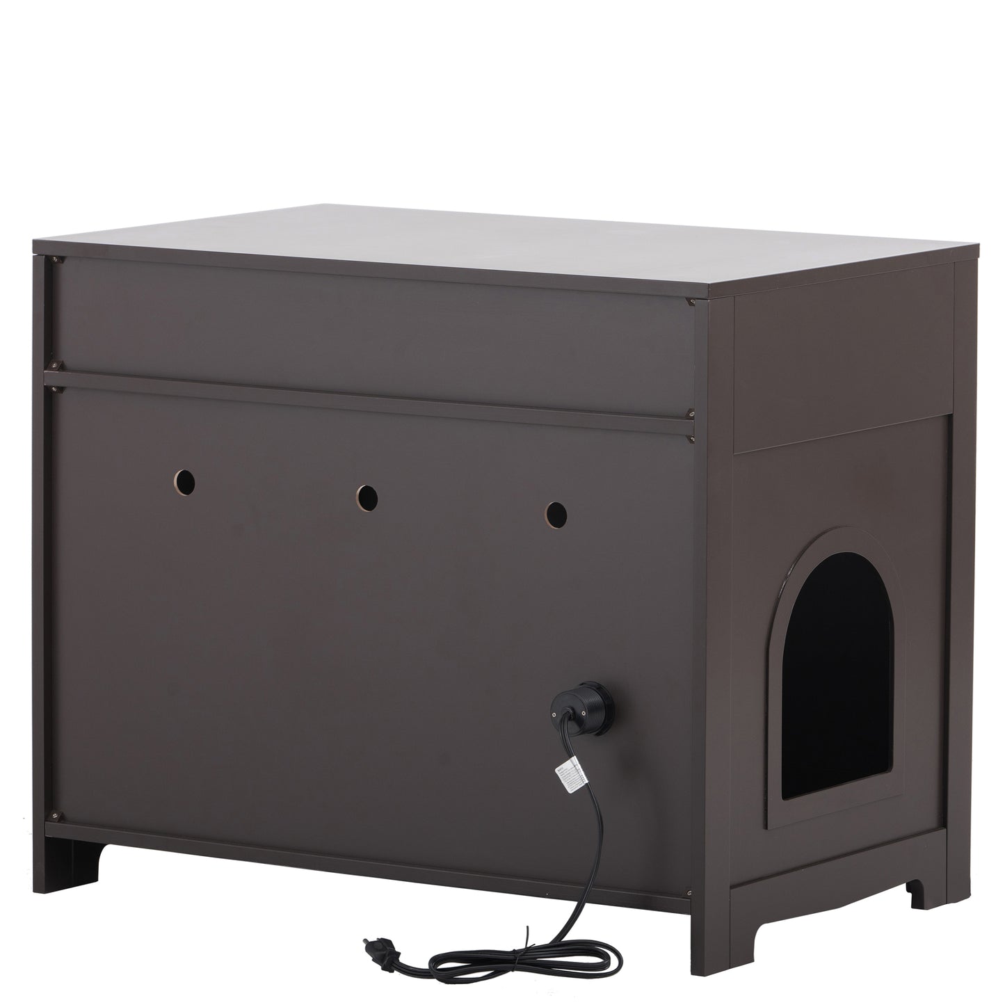 Cutie Litter Box Enclosure, Cat Litter Box Furniture with Hidden Plug,