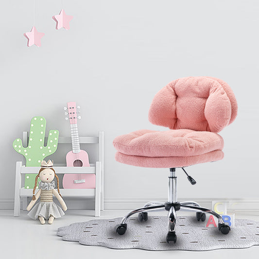 Teddy Velvet Makeup Pink Home Office Chair