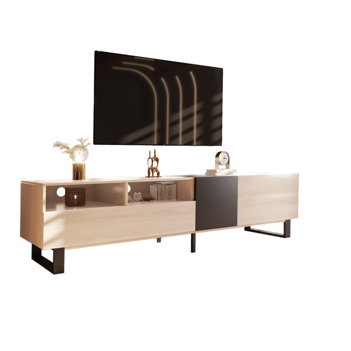 Moderna TV Stand for 80'' TV with Double Storage Space