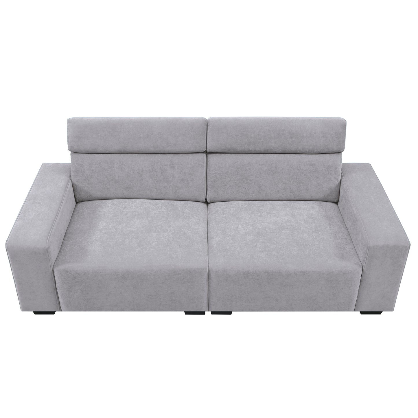 Doral Gray Sectional Sofa Couch w/ Multi-Angle Adjustable Headrest