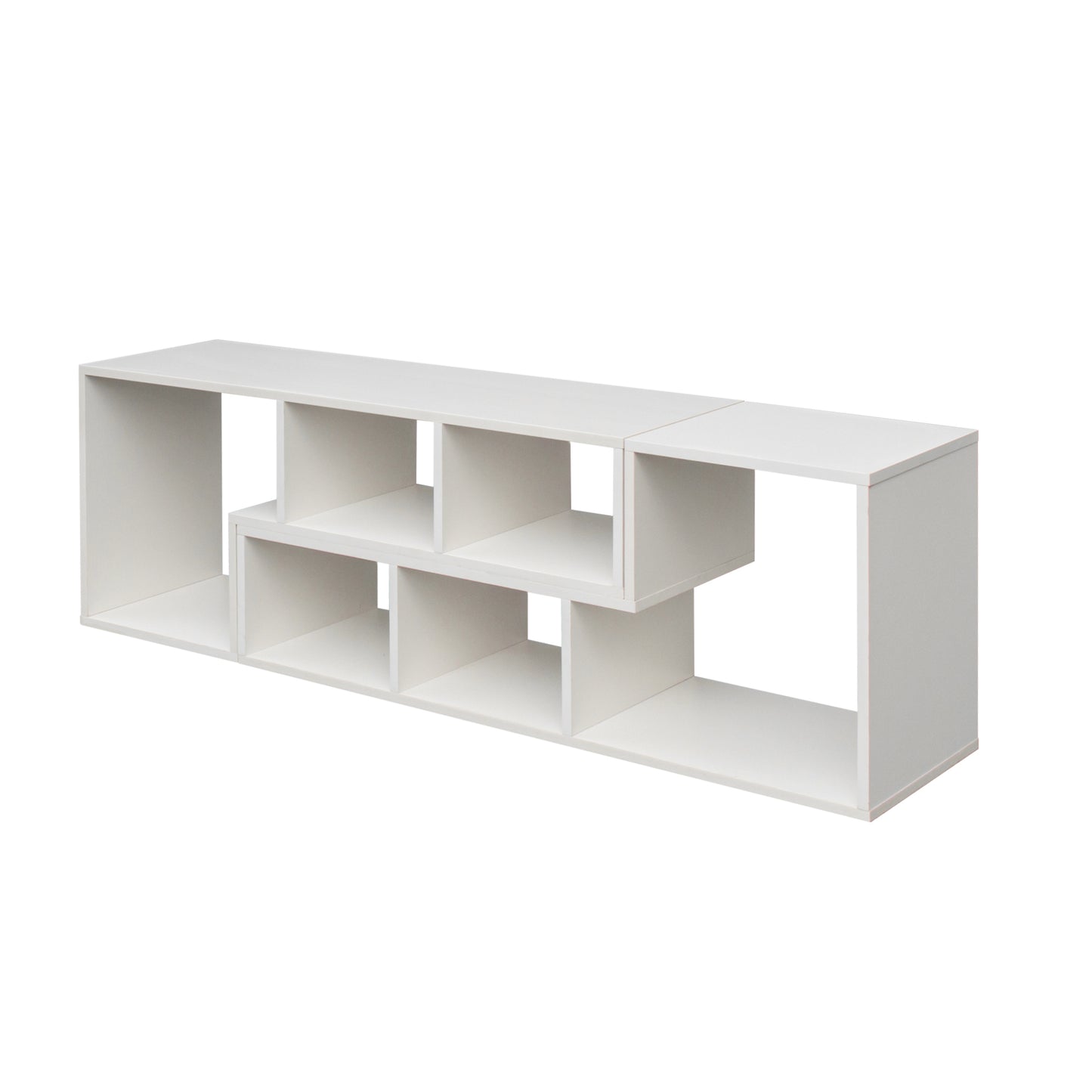 Cubic TV Stand in White Finish