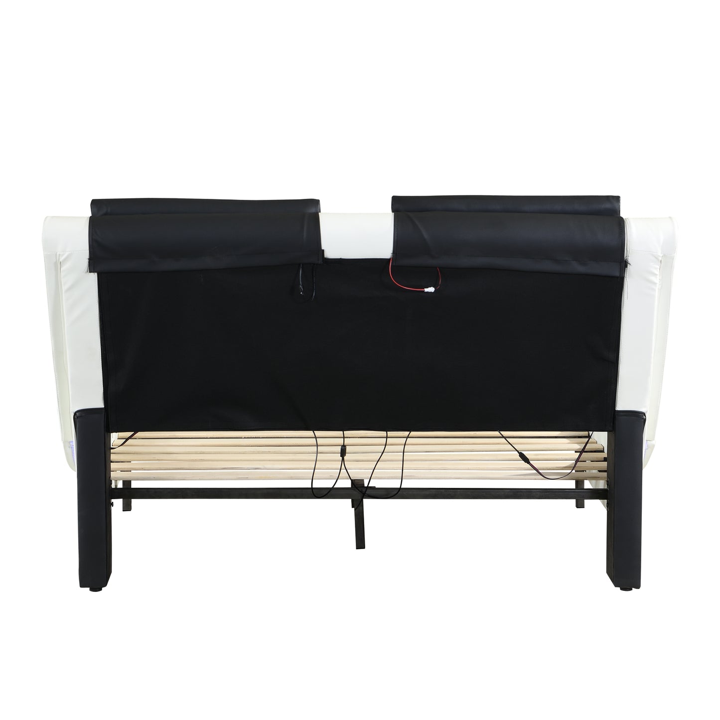 June Faux Leather Upholstered Platform Bed Frame with led lighting
