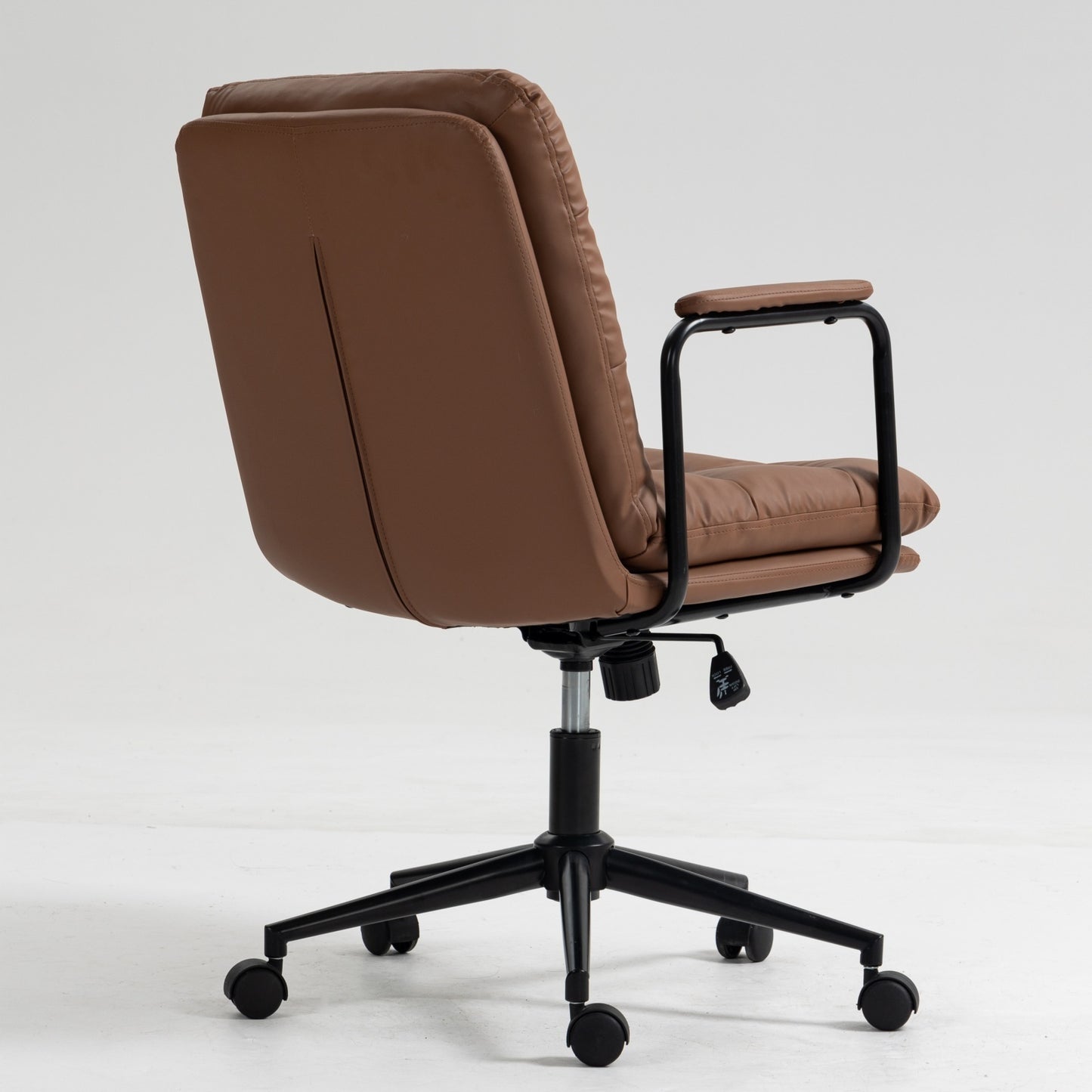 Royton Computer Rolling Swivel Chair in Brown PU Leather