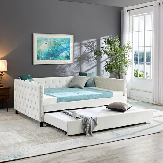 Full Sofa bed in Velvet Upholstery Fabric