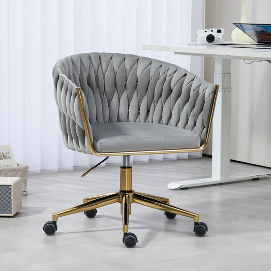 Moderna Hand-woven Office chair in Grey Fabric