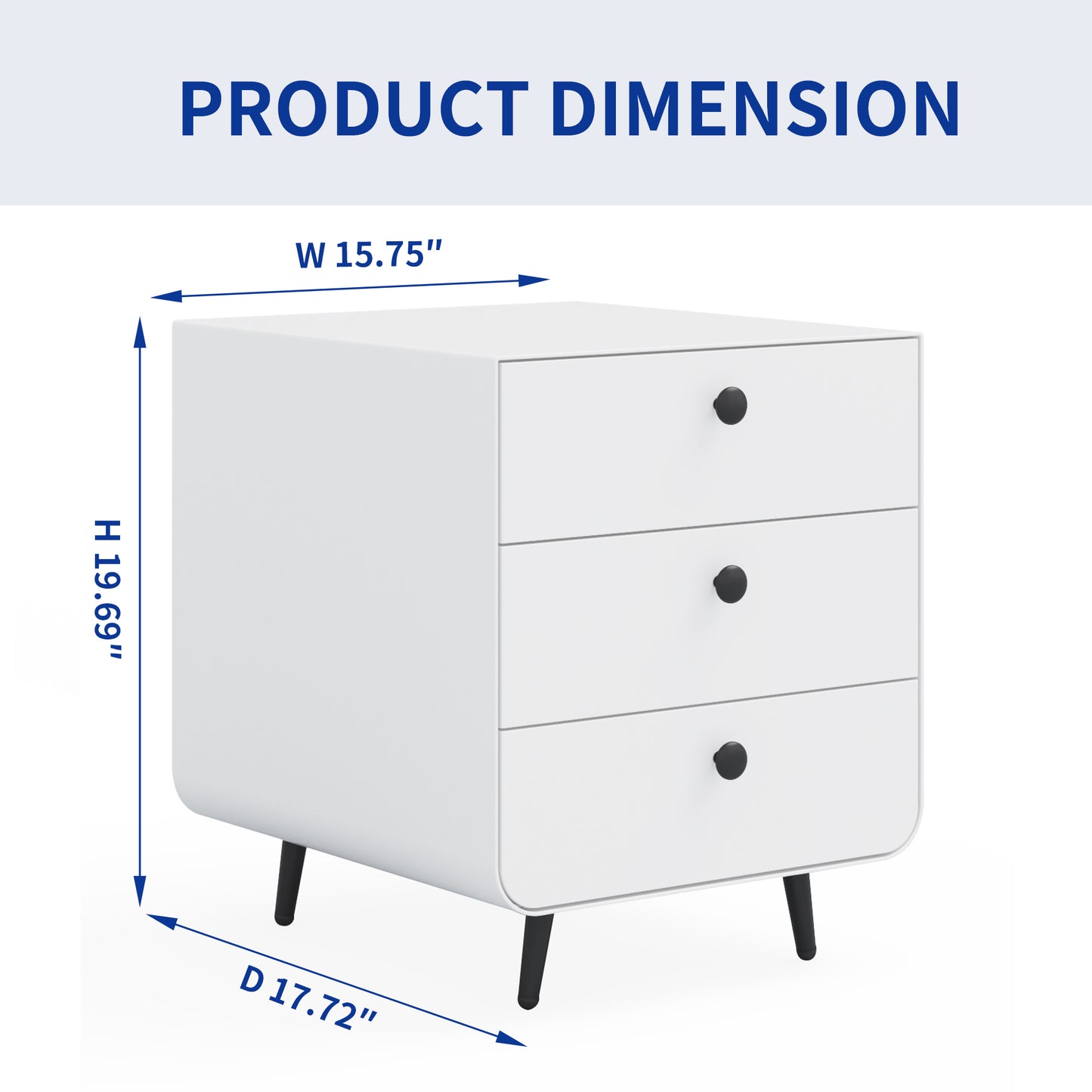 Cache Steel Night Stand in white Finish
