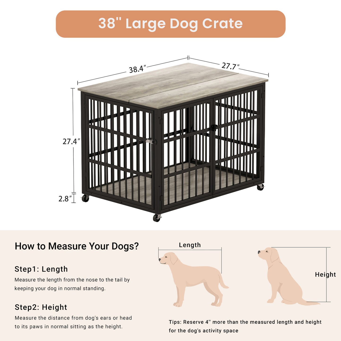 Wrought iron Furniture Style Dog Crate