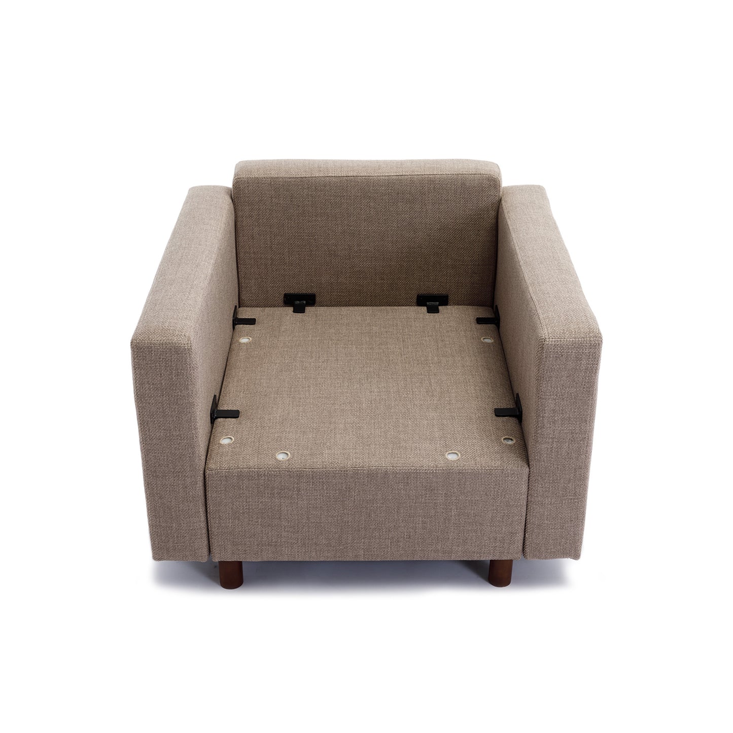 3 Seat Module Sectional Sofa in Brown w/ Ottoman