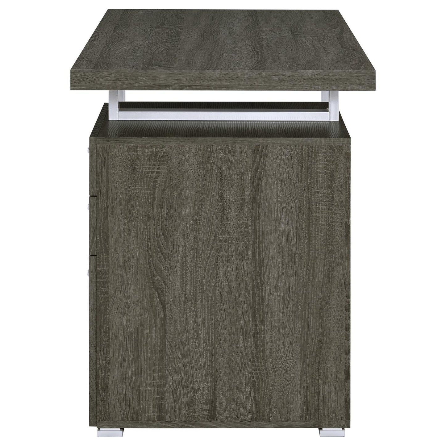 Tobin Weathered Grey 3-drawer Reversible Office Desk