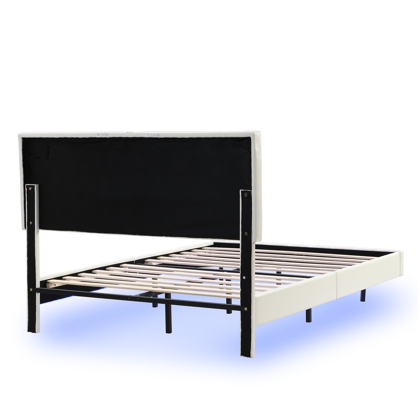 Clara Queen Size Floating Bed Frame with LED Lights and USB Charging