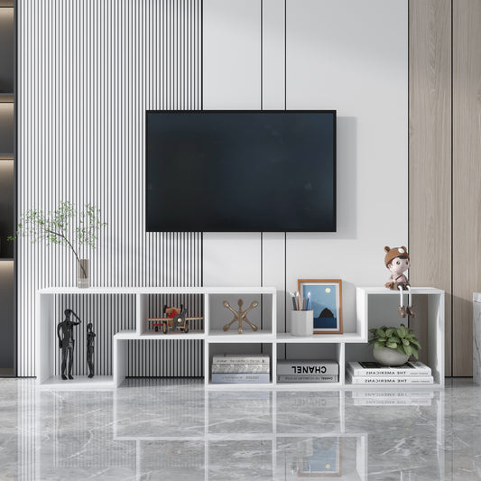 Cubic TV Stand in White Finish