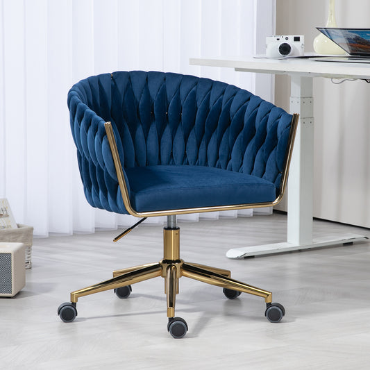 Moderna Hand-woven Office chair in Blue Fabric