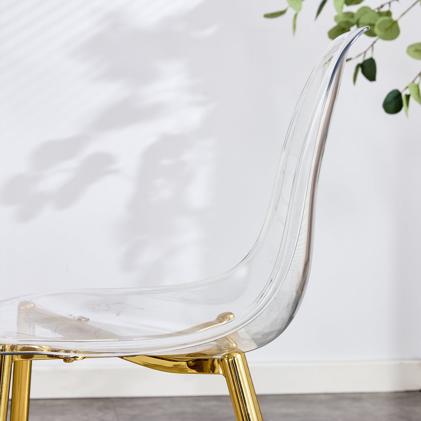 Moderna minimalist transparent dining chair,(Set of 6)