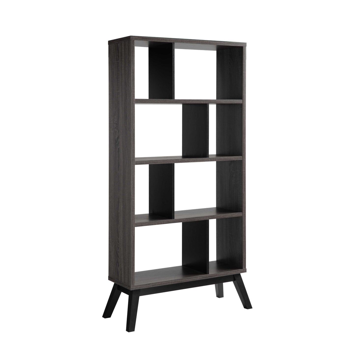 Tyla Bookcase  in Distressed Grey & Black