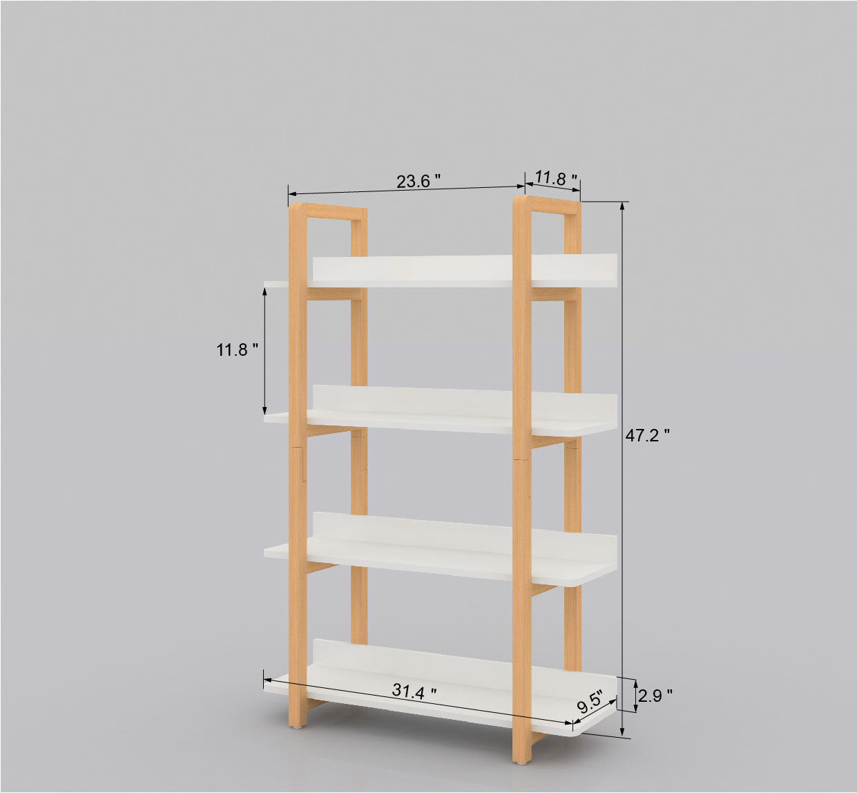 Multifunction Bookcase with Solid Wood Frame