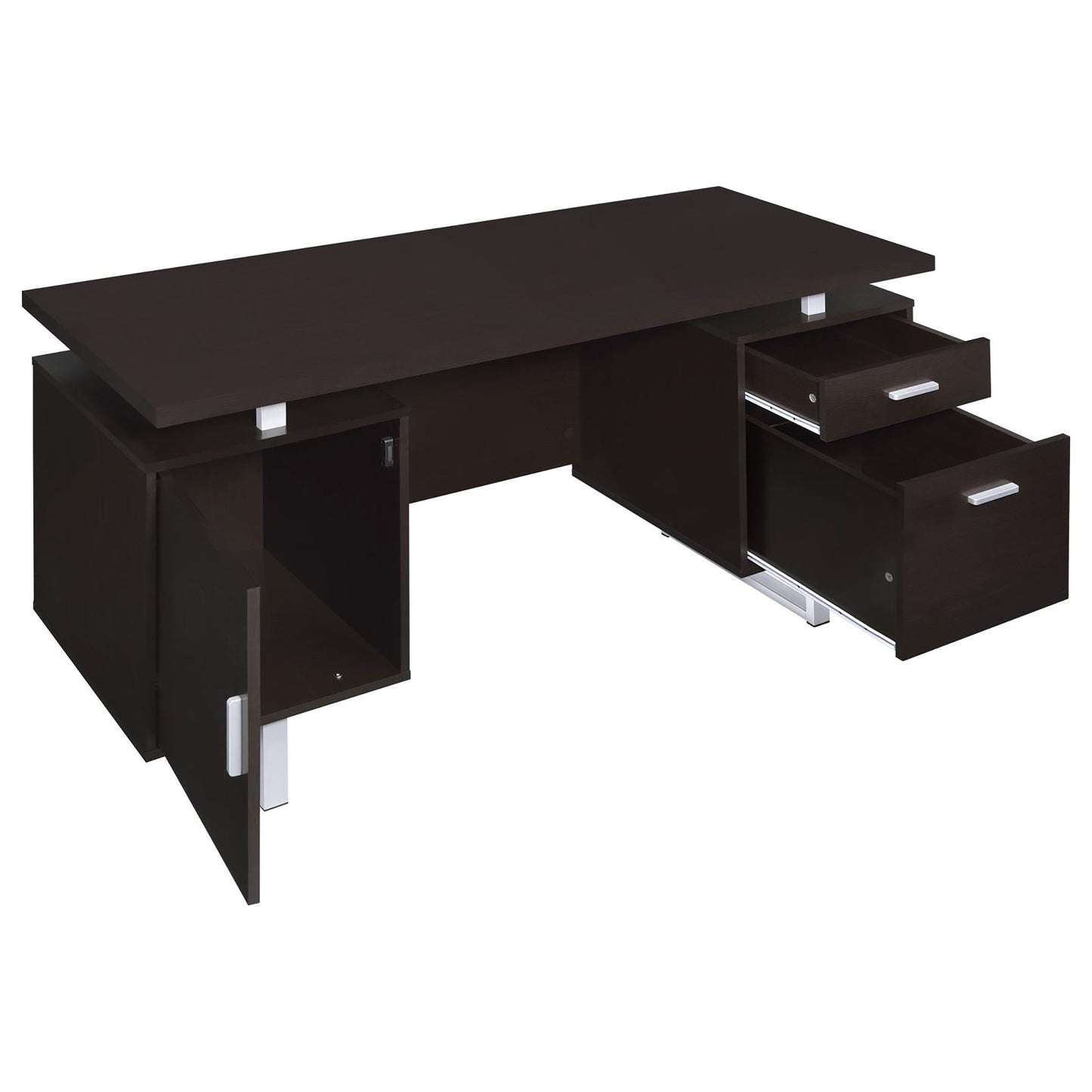 Tomar Cappuccino 2-drawer Floating Top Office Desk