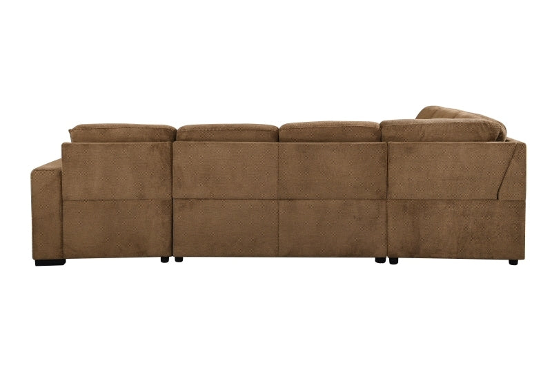 U Shaped Sectional Couch with 4 Throw Pillows