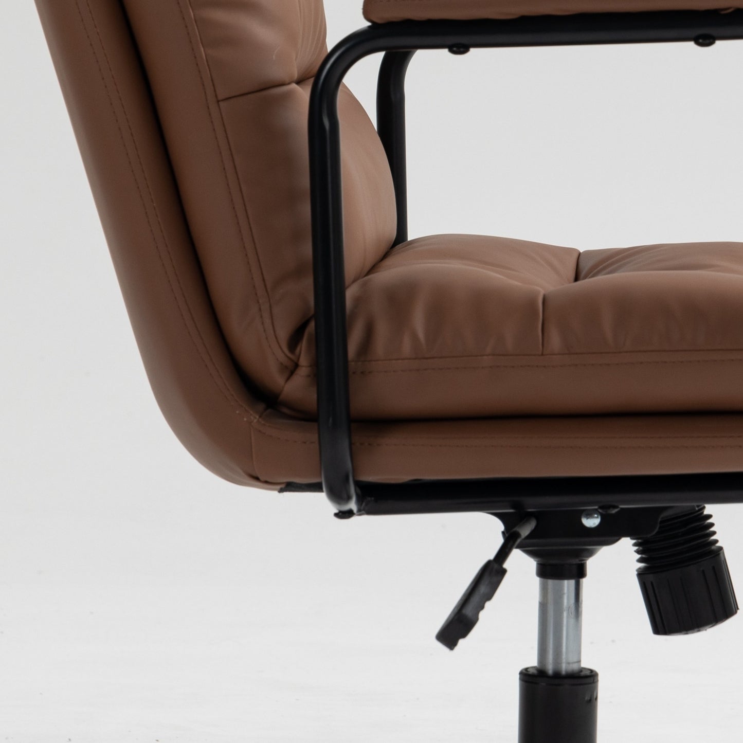 Royton Computer Rolling Swivel Chair in Brown PU Leather