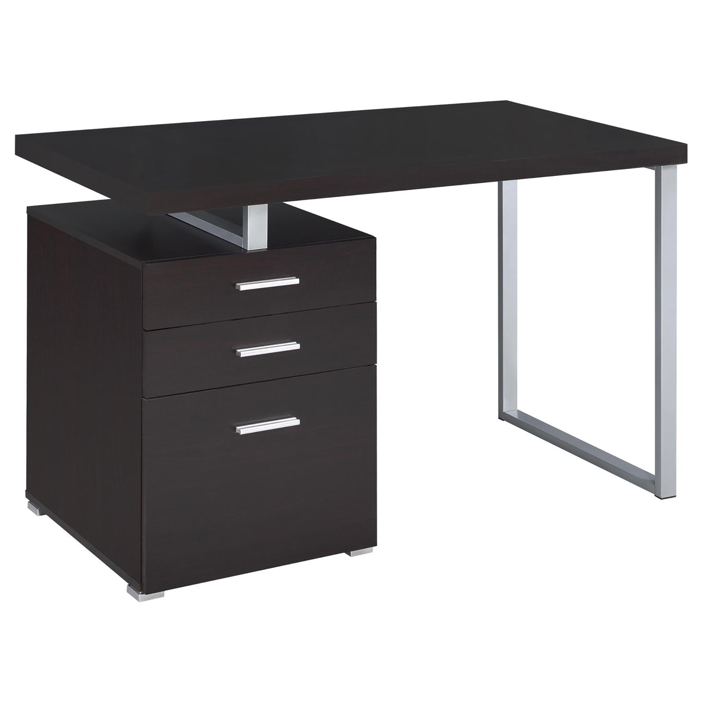 Tobin Cappuccino 3-drawer Reversible Office Desk