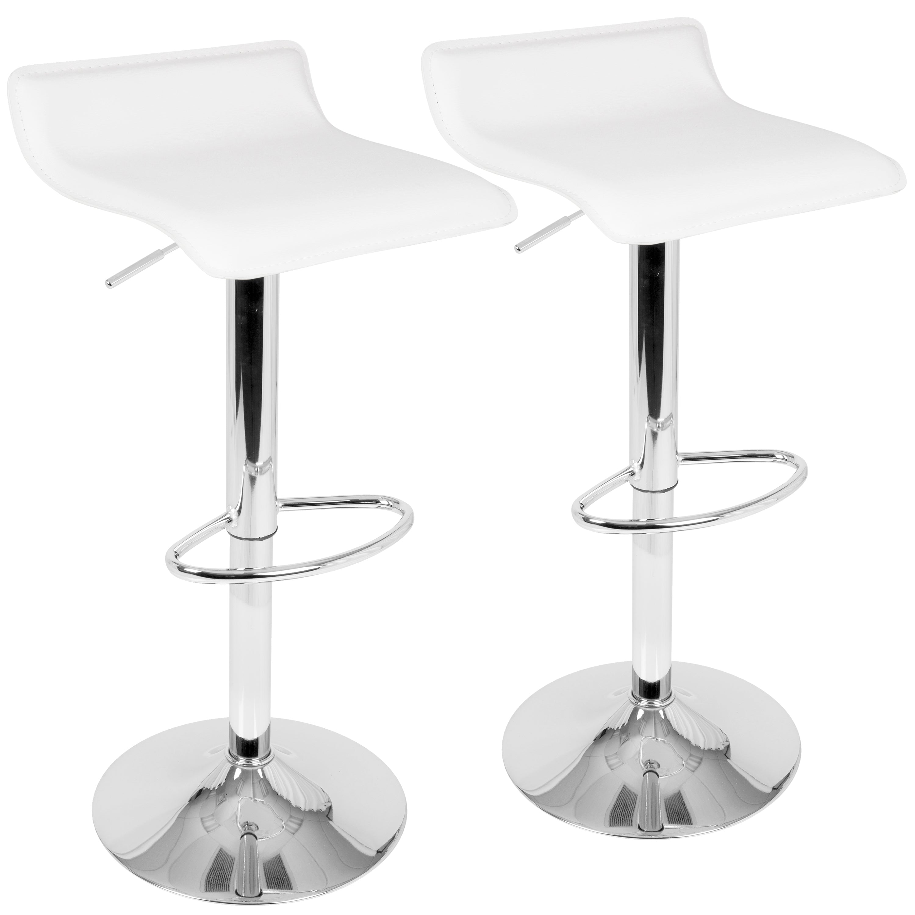 Ali White Contemporary Adjustable Barstool (Set of 2)