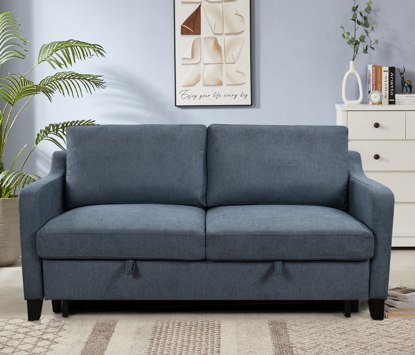 Conner Dark Blue Queen Sofa Sleeper