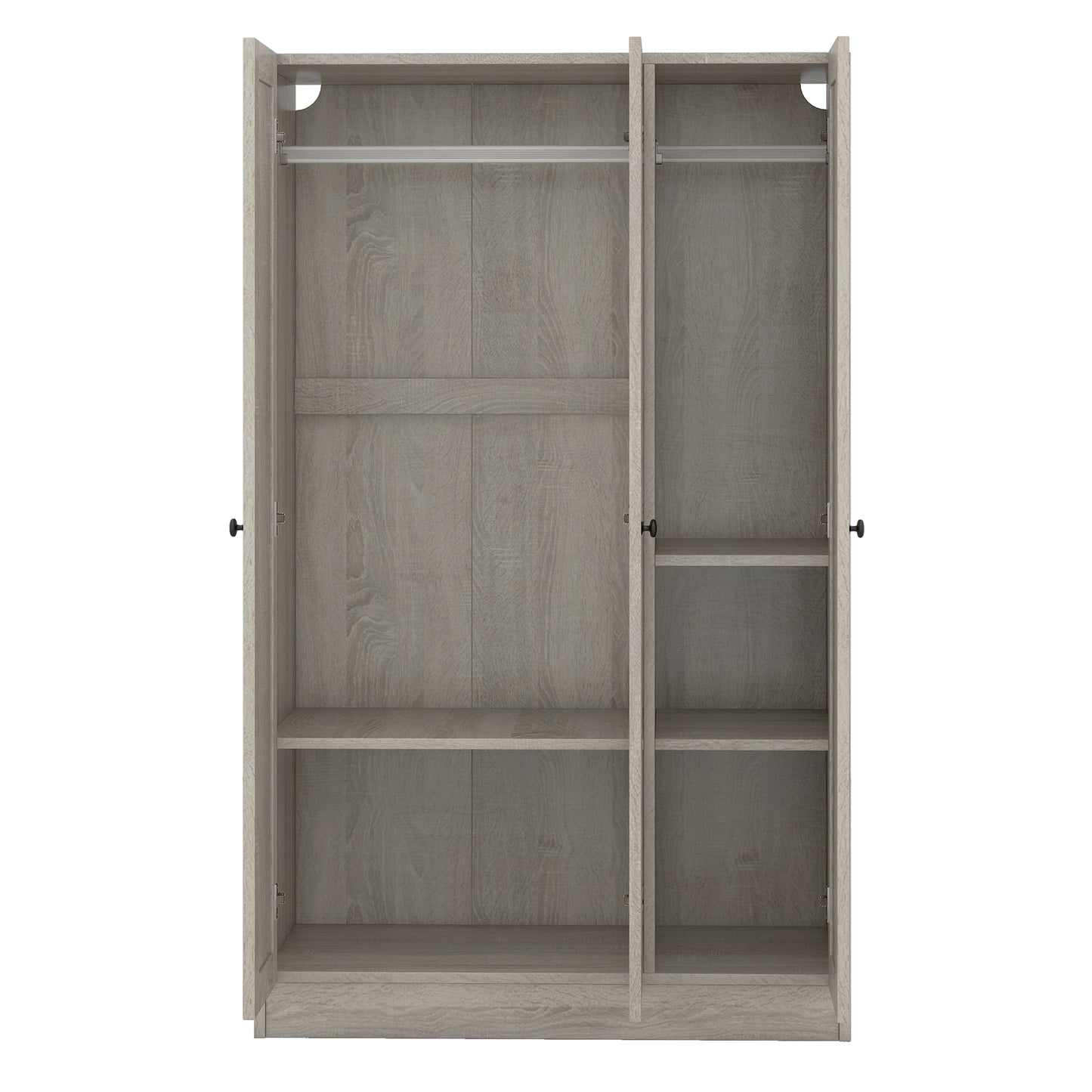 3-Door Shutter Wardrobe with shelves in Gray