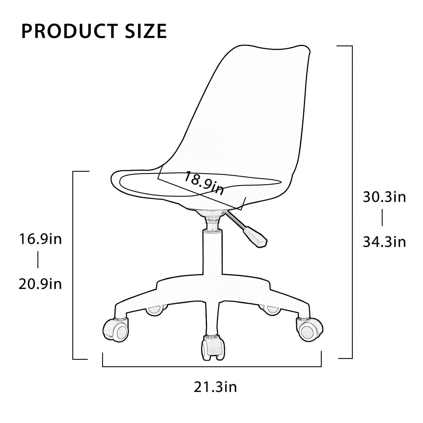 Adjustable 360 °Swivel Transparent Chair