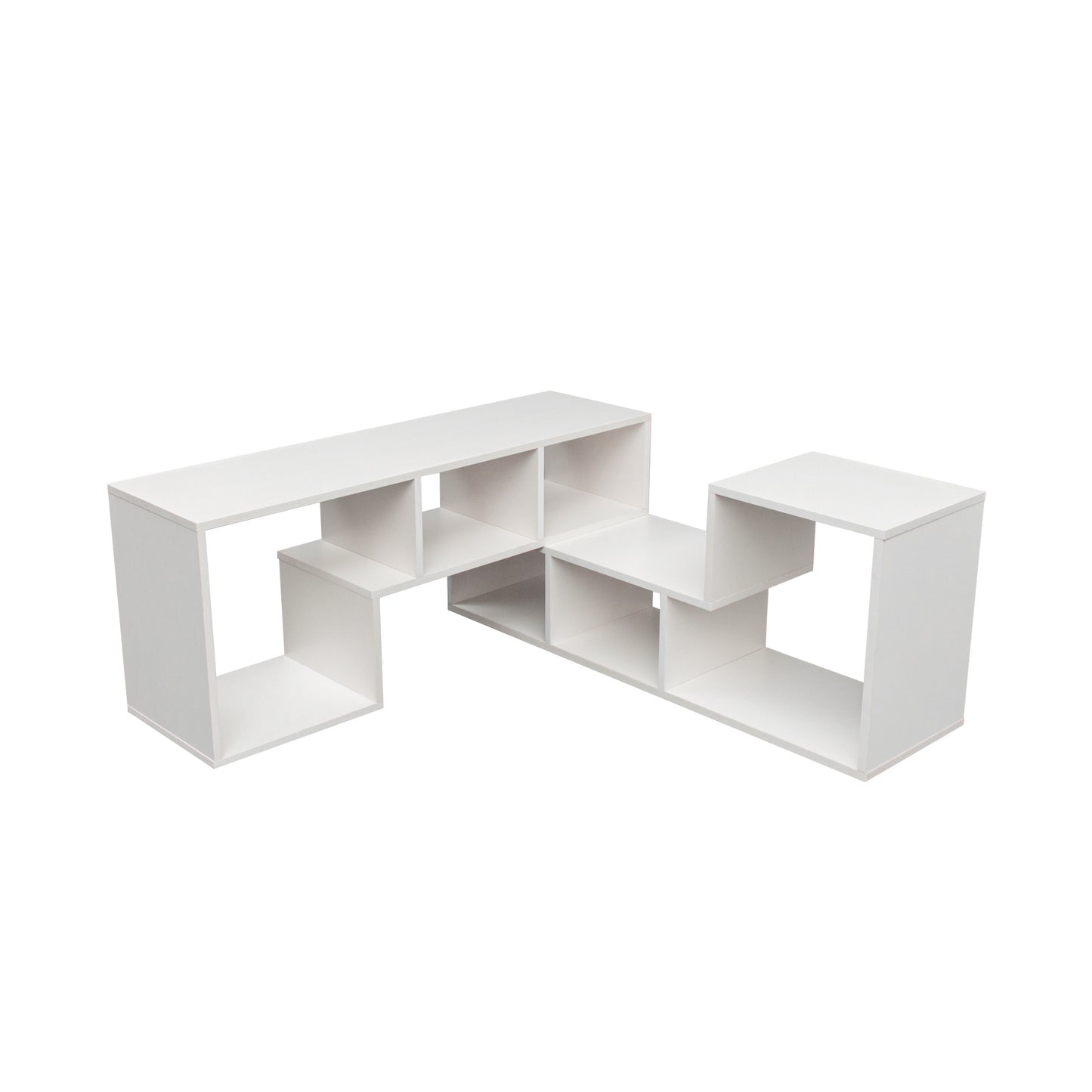 Cubic TV Stand in White Finish