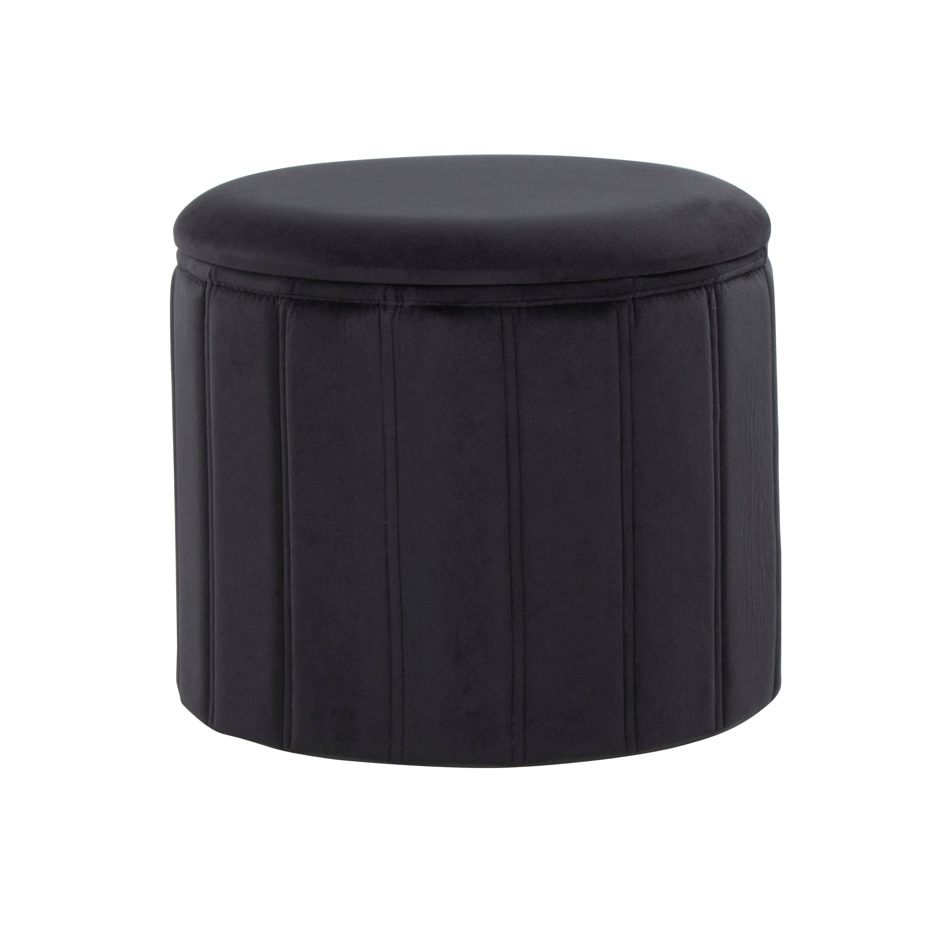 Lindsey Black Folding Storage Ottoman