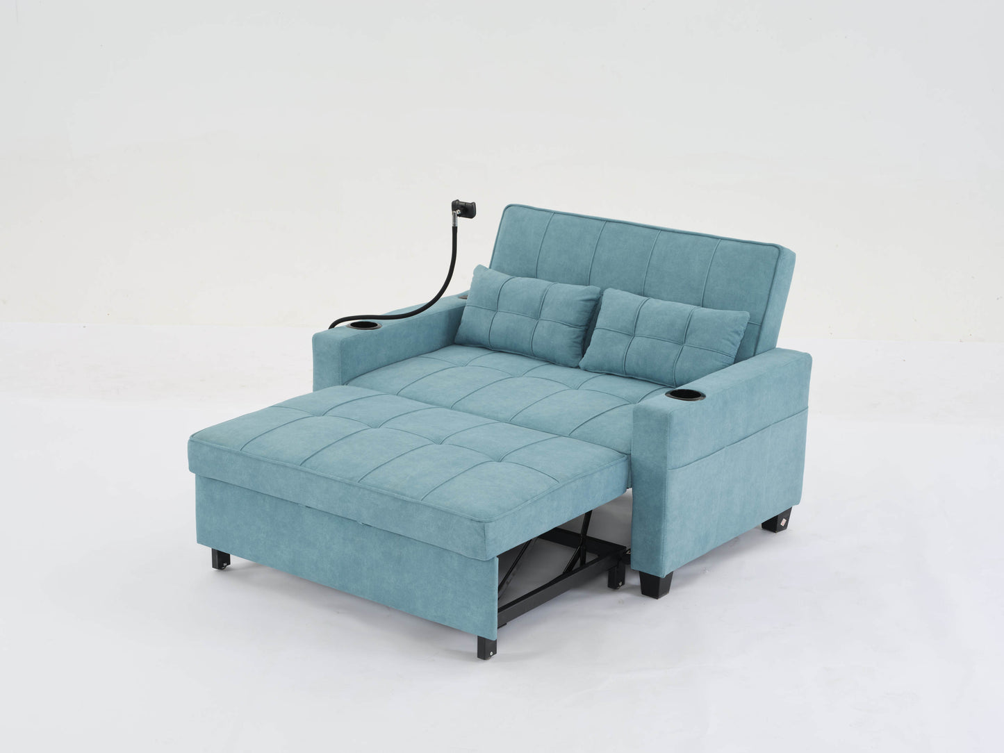 Darwin Convertible Chair 3-in-1 Pull Out Sleeper Chair in Green Tech Fabric