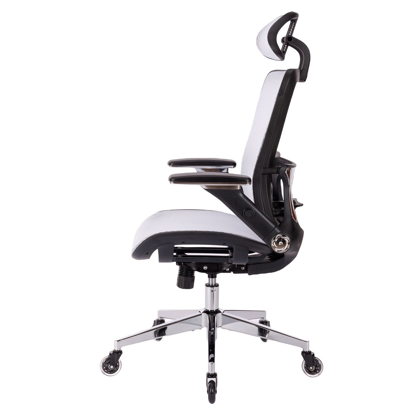 Kimmie White Office Chair w/  Adjustable Headrest with Flip-Up Arms