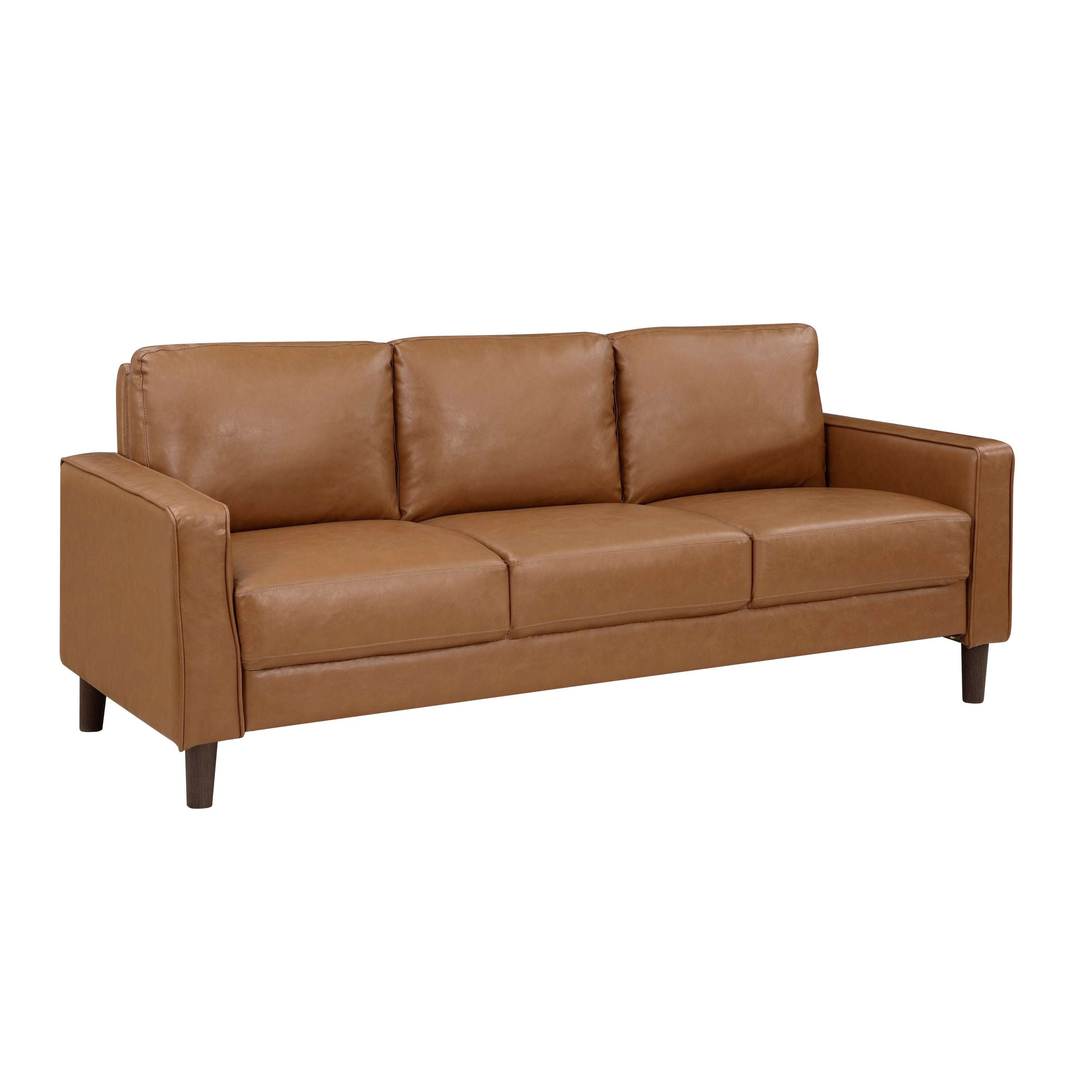 Lamar Modern Style Brown Faux Leather Sofa