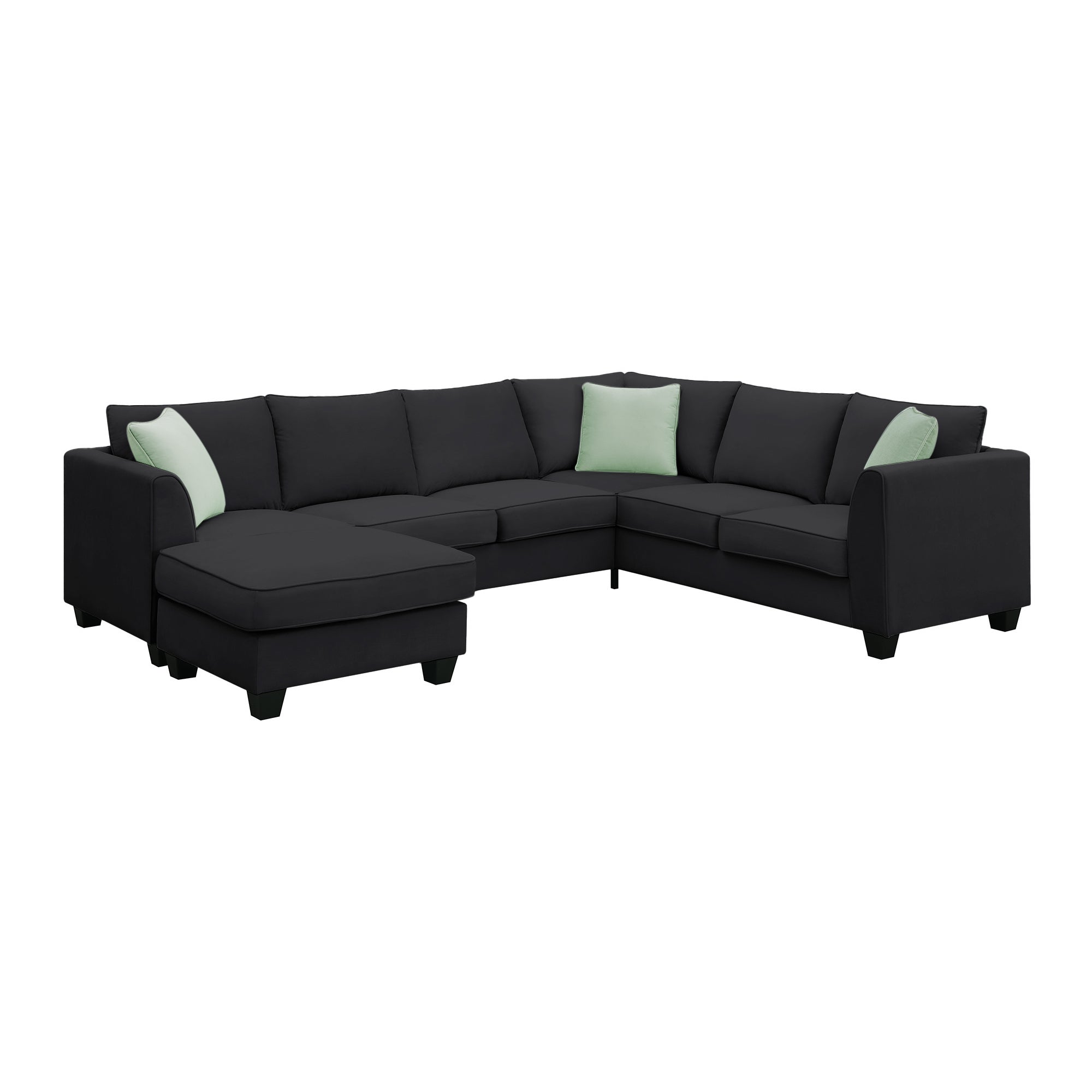 Vibe Modern Black Fabric Sectional