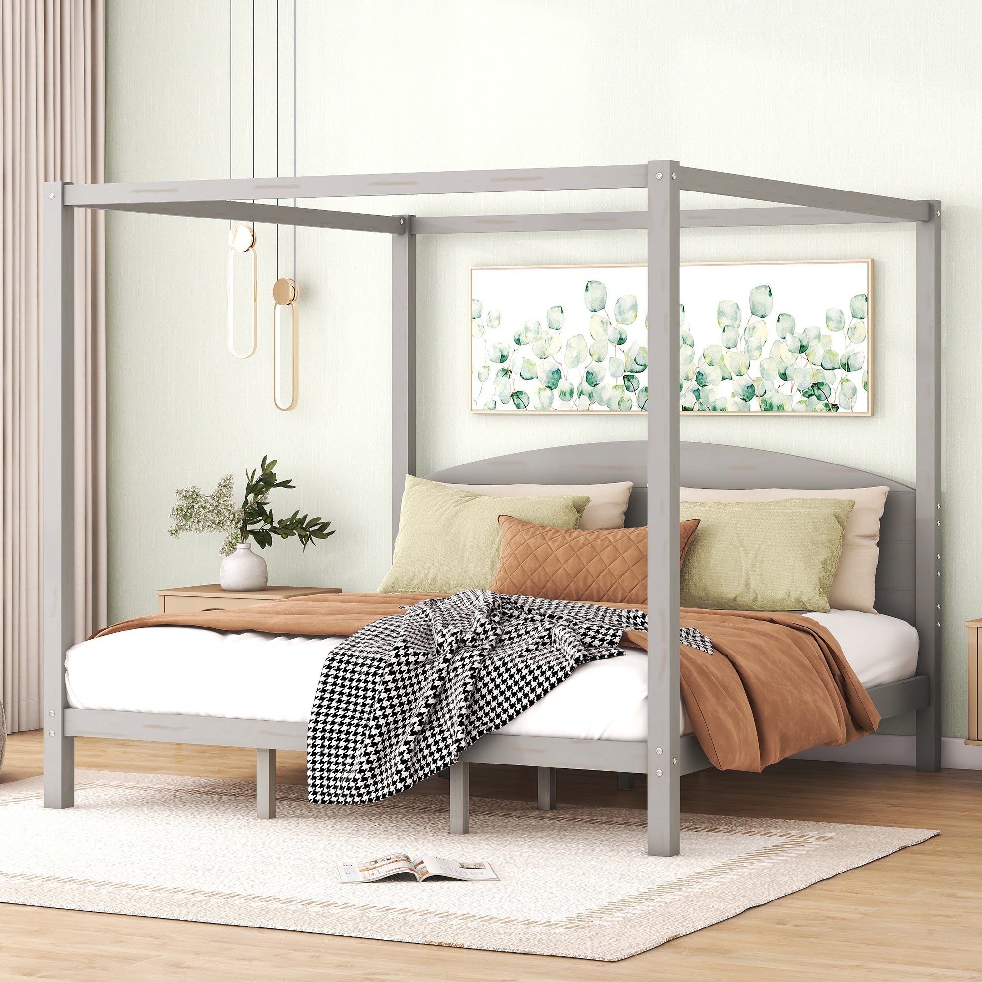 Sara Love King Size Canopy Platform Bed