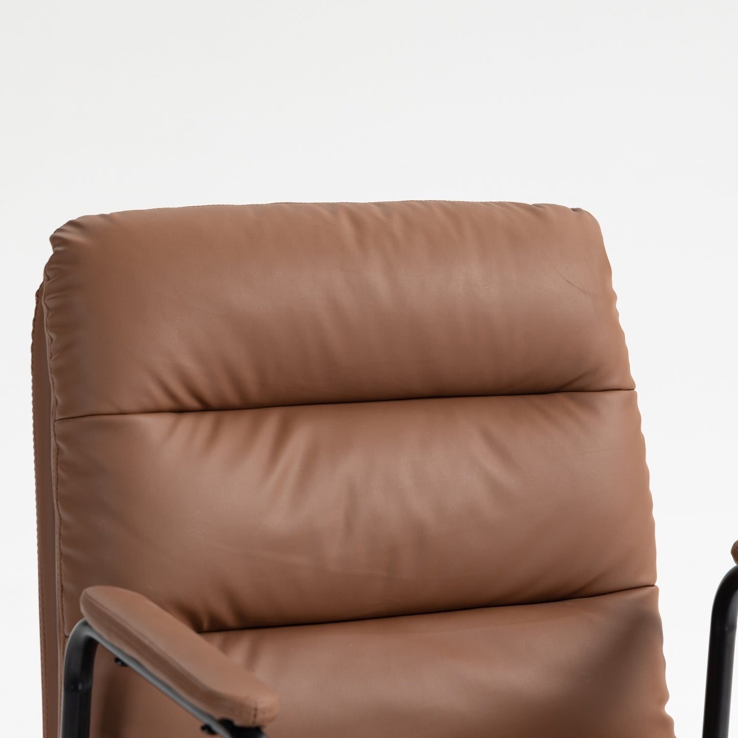 Royton Computer Rolling Swivel Chair in Brown PU Leather