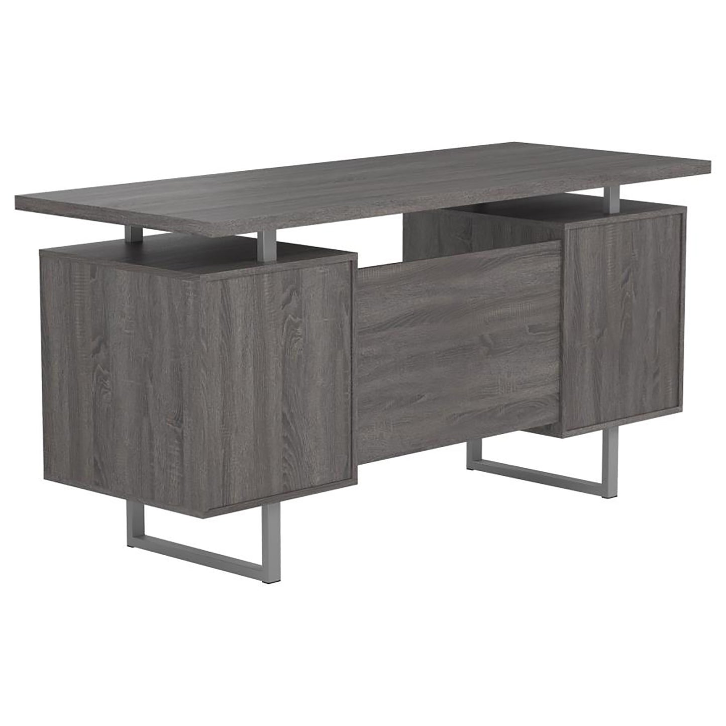 Tomar Weathered Grey 2-drawer Floating Top Office Desk