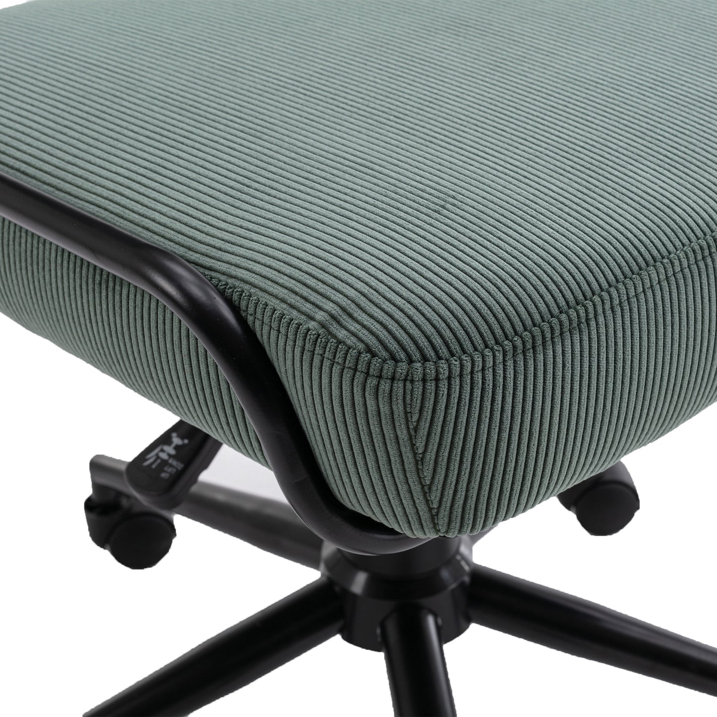 Corduroy Desk Chair Task Chair in Green Fabric