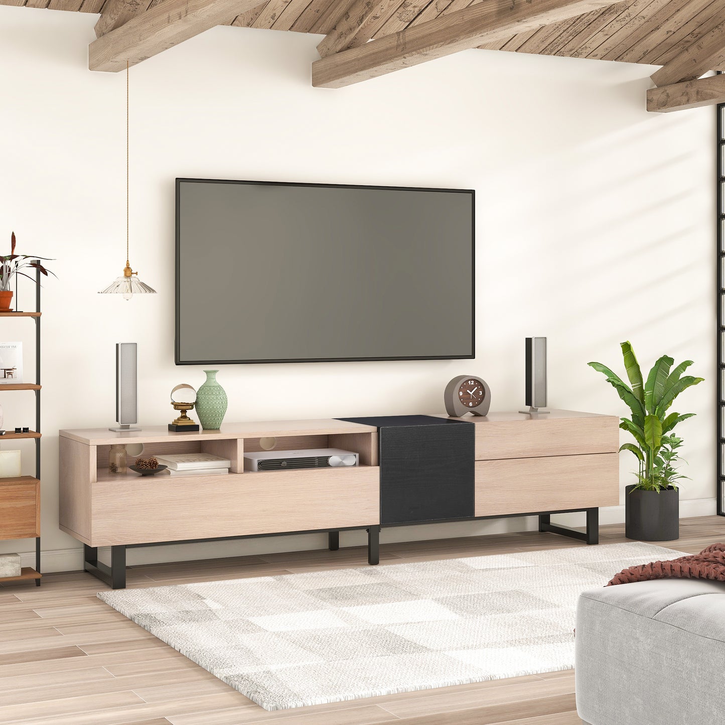 Moderna TV Stand for 80'' TV with Double Storage Space