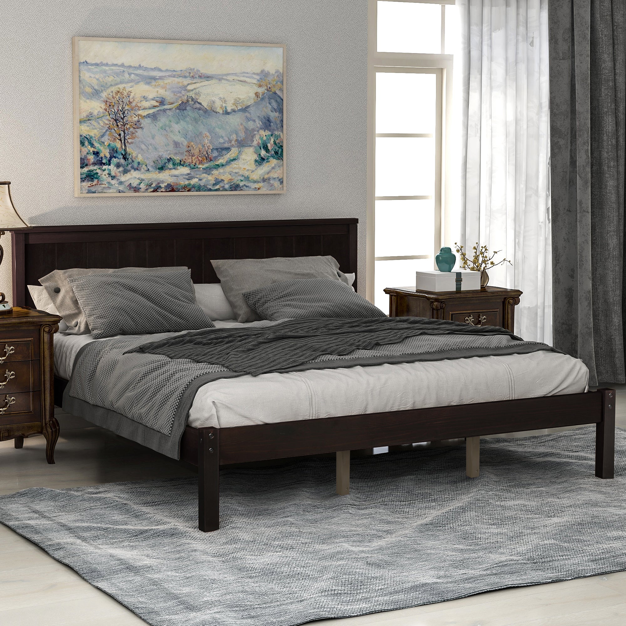 Wilcox Espresso Platform Bed Frame