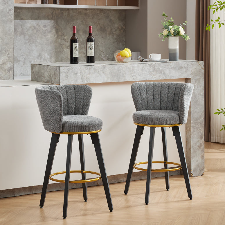 Avenue Grey Counter Height Bar Stools (Set of 2)
