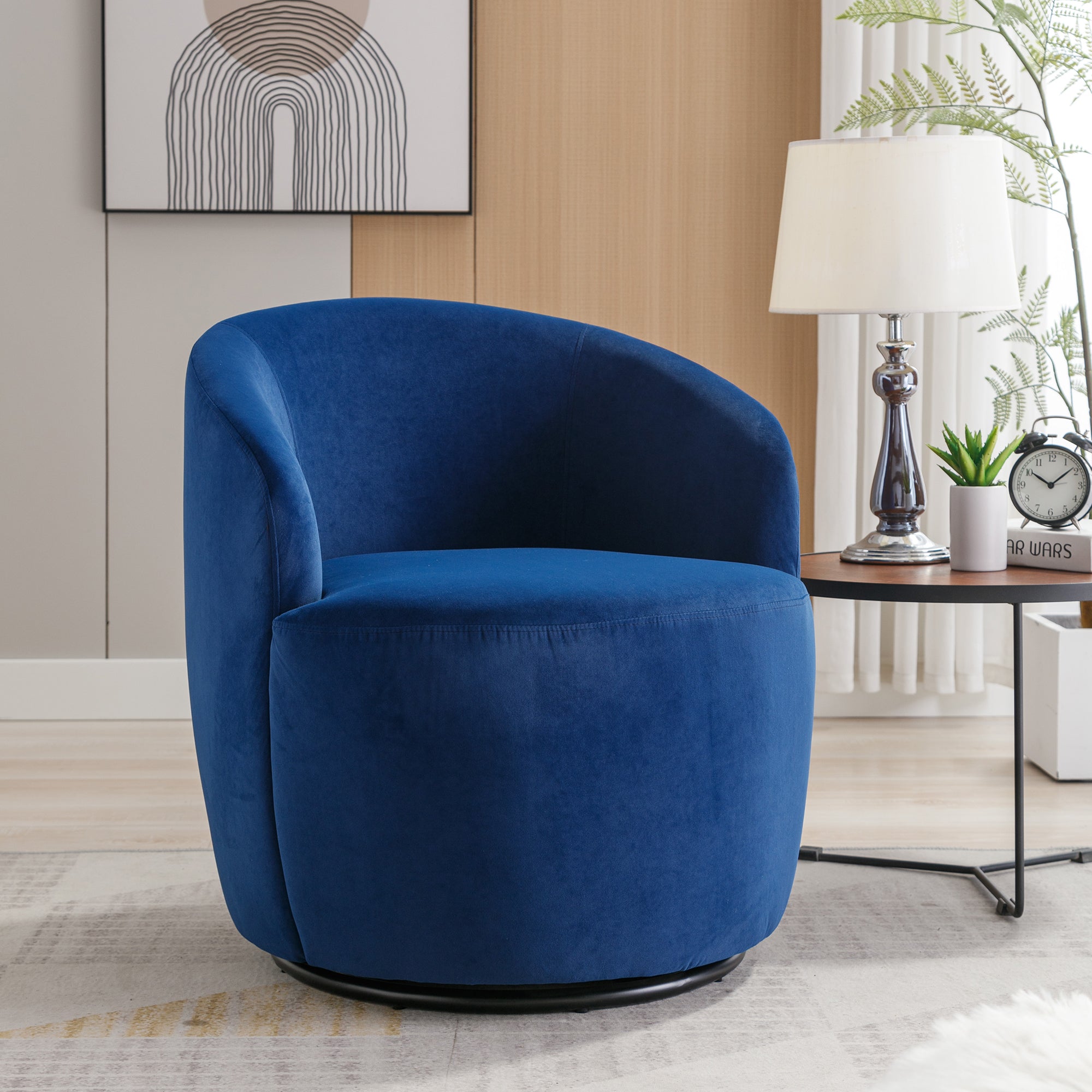 Marbella Blue Swivel Barrel Chair
