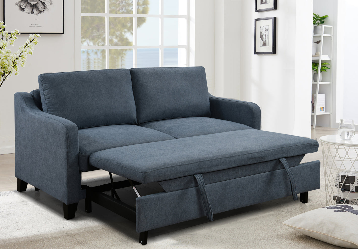 Conner Dark Blue Queen Sofa Sleeper