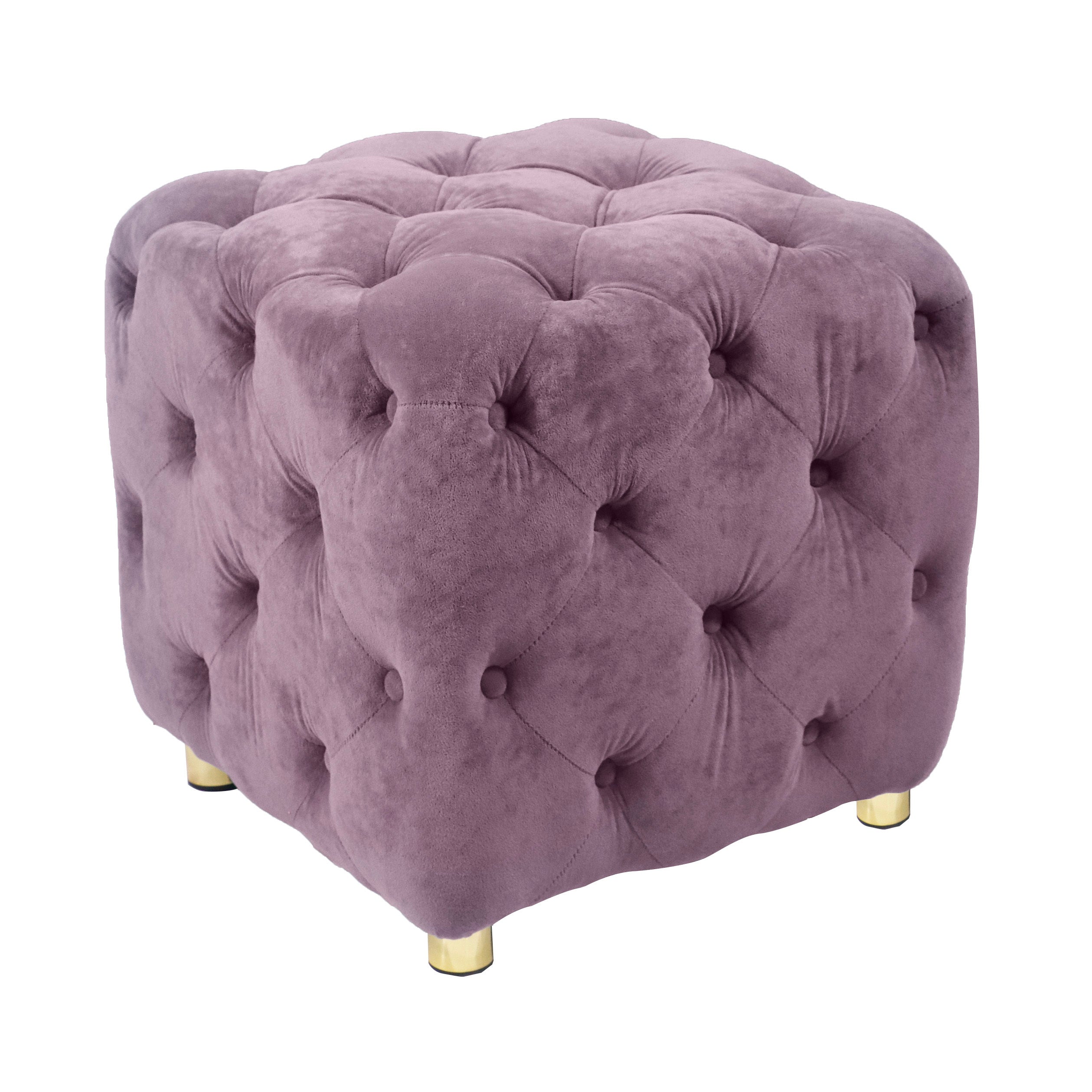 Luxora Purple Velvet Upholstered Ottoman