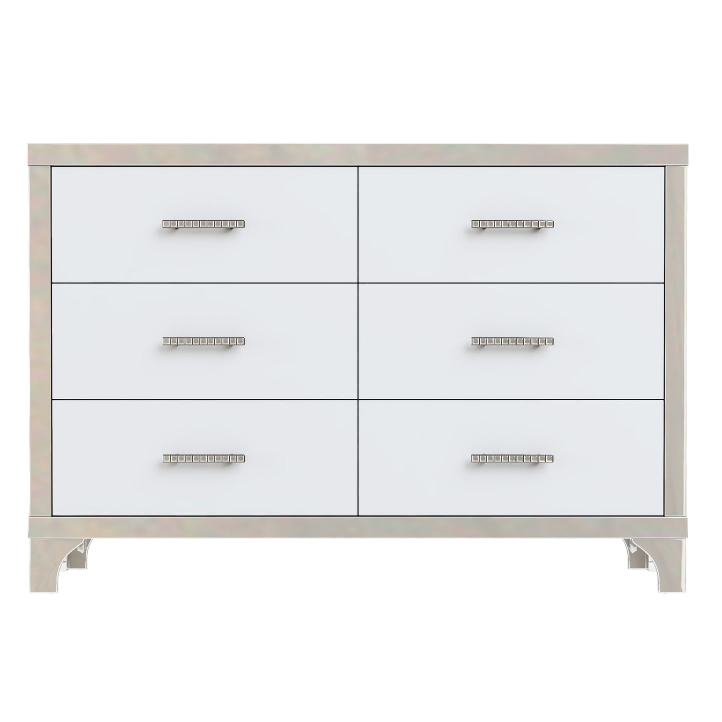 Elisa Elegant High Gloss Dresser with Metal Handles