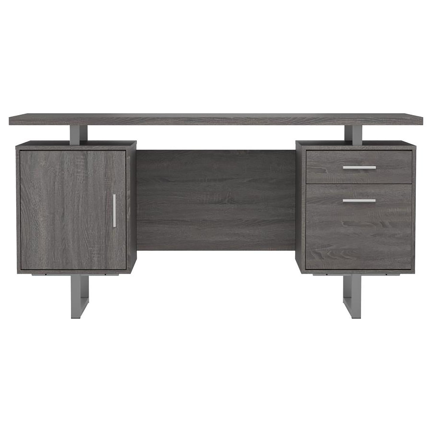 Tomar Weathered Grey 2-drawer Floating Top Office Desk