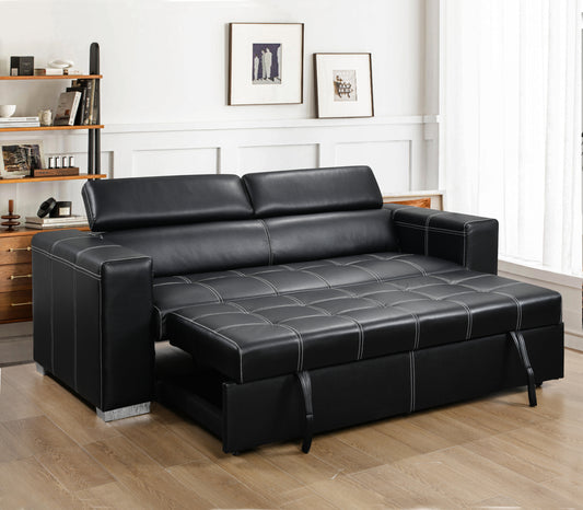 Logan 88 Inch Convertible Sofa Couch with Pull Out Bed