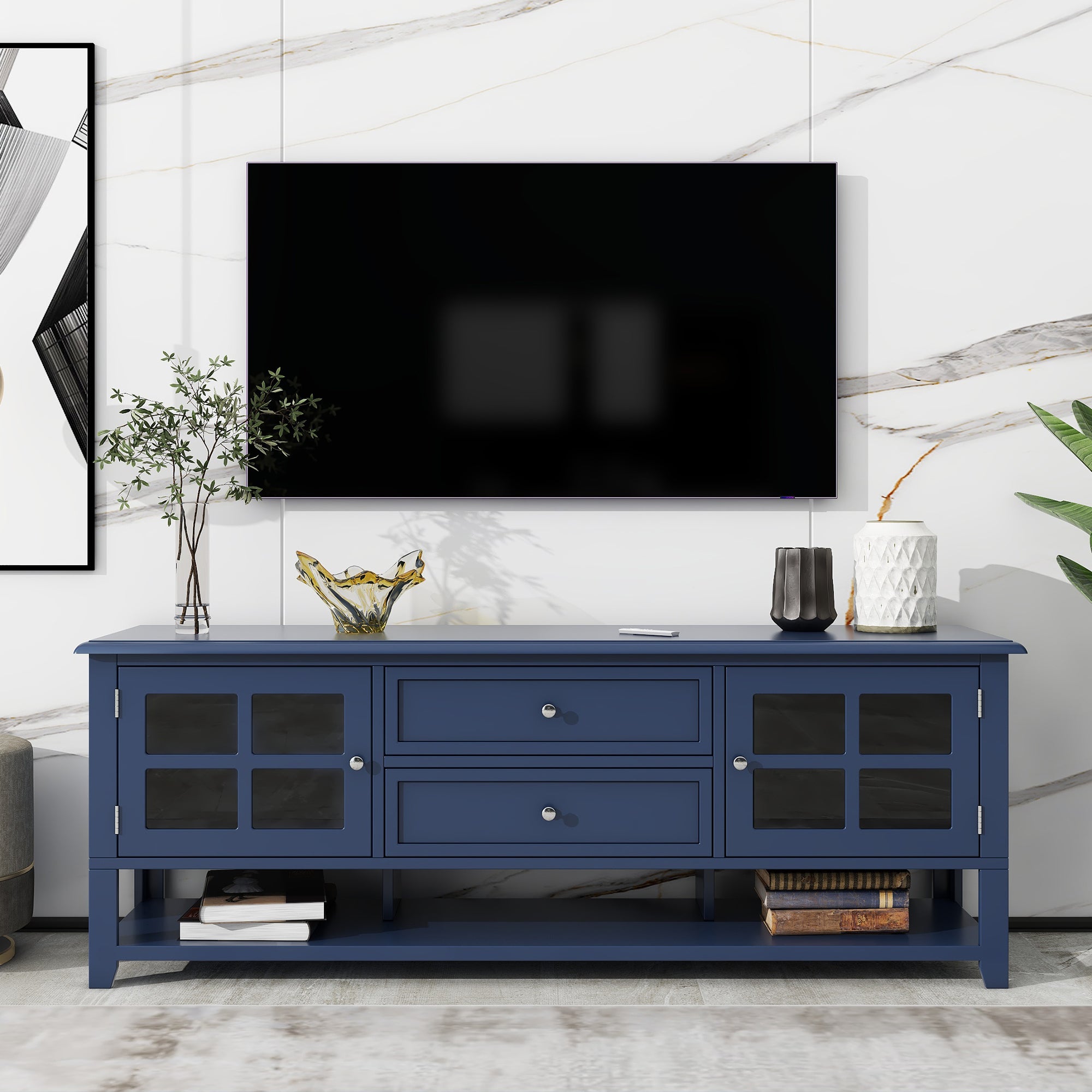 Vida TV Stand for 60 Inch TV, Entertainment Center with Storage